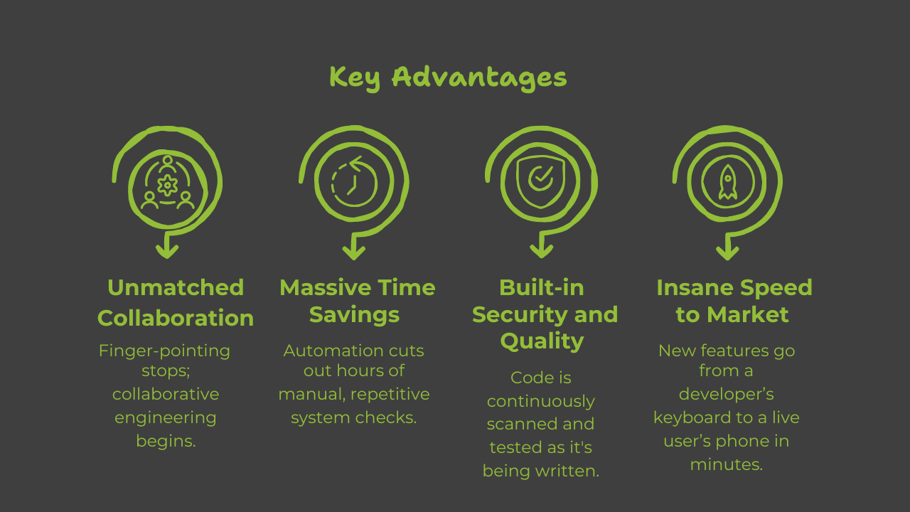 Key Advantages: Unmatched Collaboration, Massive Time Savings, Built-in Security and Quality, and Insane Speed to Market